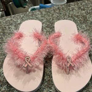 Breast Cancer Flip Flops made